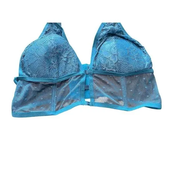 Frederick's of‎ Hollywood Women's Teal Lace Bralette Size M - Picture 3 of 5